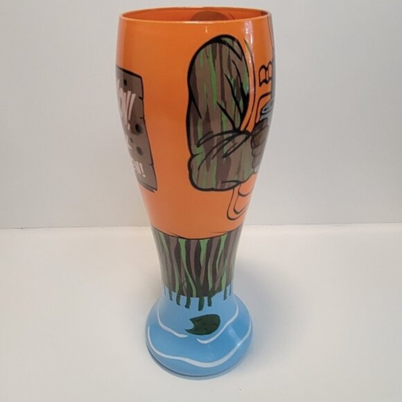 Top Shelf Hand painted "Duck Hunter" Tall Pilsner Beer Glass - Picture 5 of 11